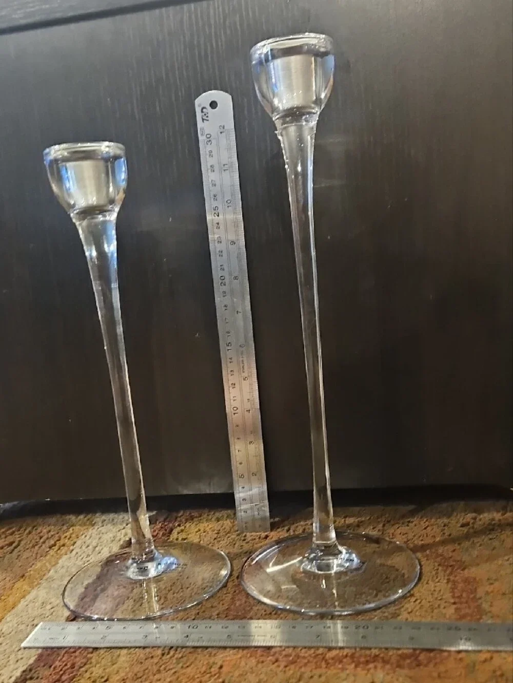 Set Of 2 IKEA Blomster Glass Candle Holders.